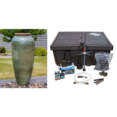 Tuscany FNT50491 Ceramic Triple Vase Complete Fountain Kit Vase Fountain Blue Thumb